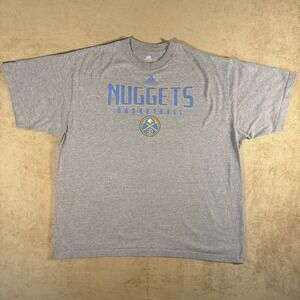 Denver Nuggets Adidas Grey Team Logo‎ Tee "Nuggets Basketball" X-Large